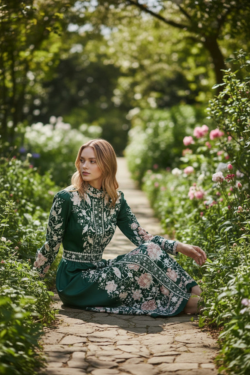 EVERGREEN Regal Print Floral Dress