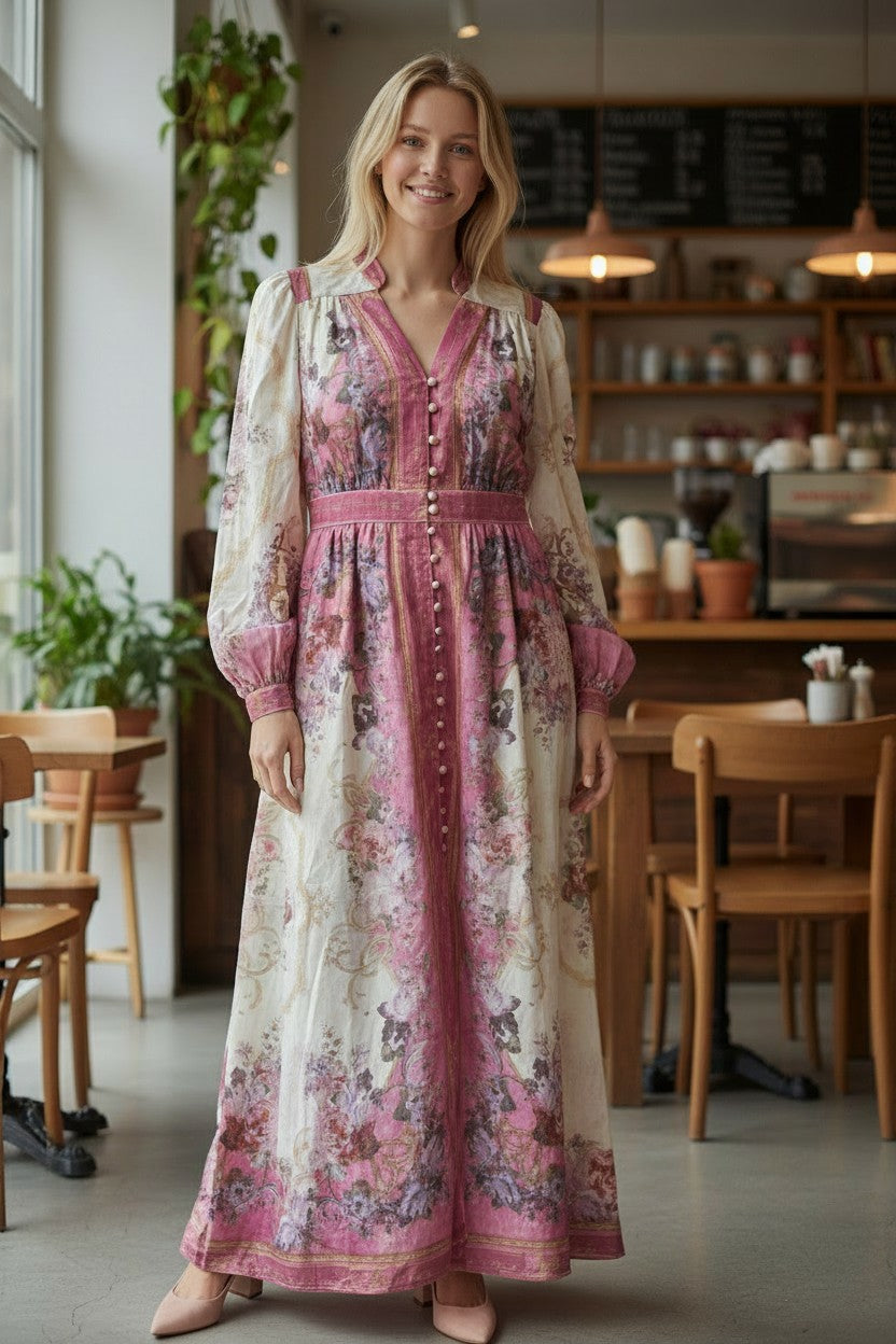 FRANKIE Printed Rayon Midi Dress