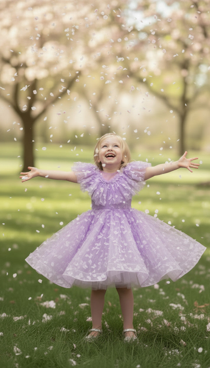 MIA 3D butterfly Glitter puffy Dress (Lilac)