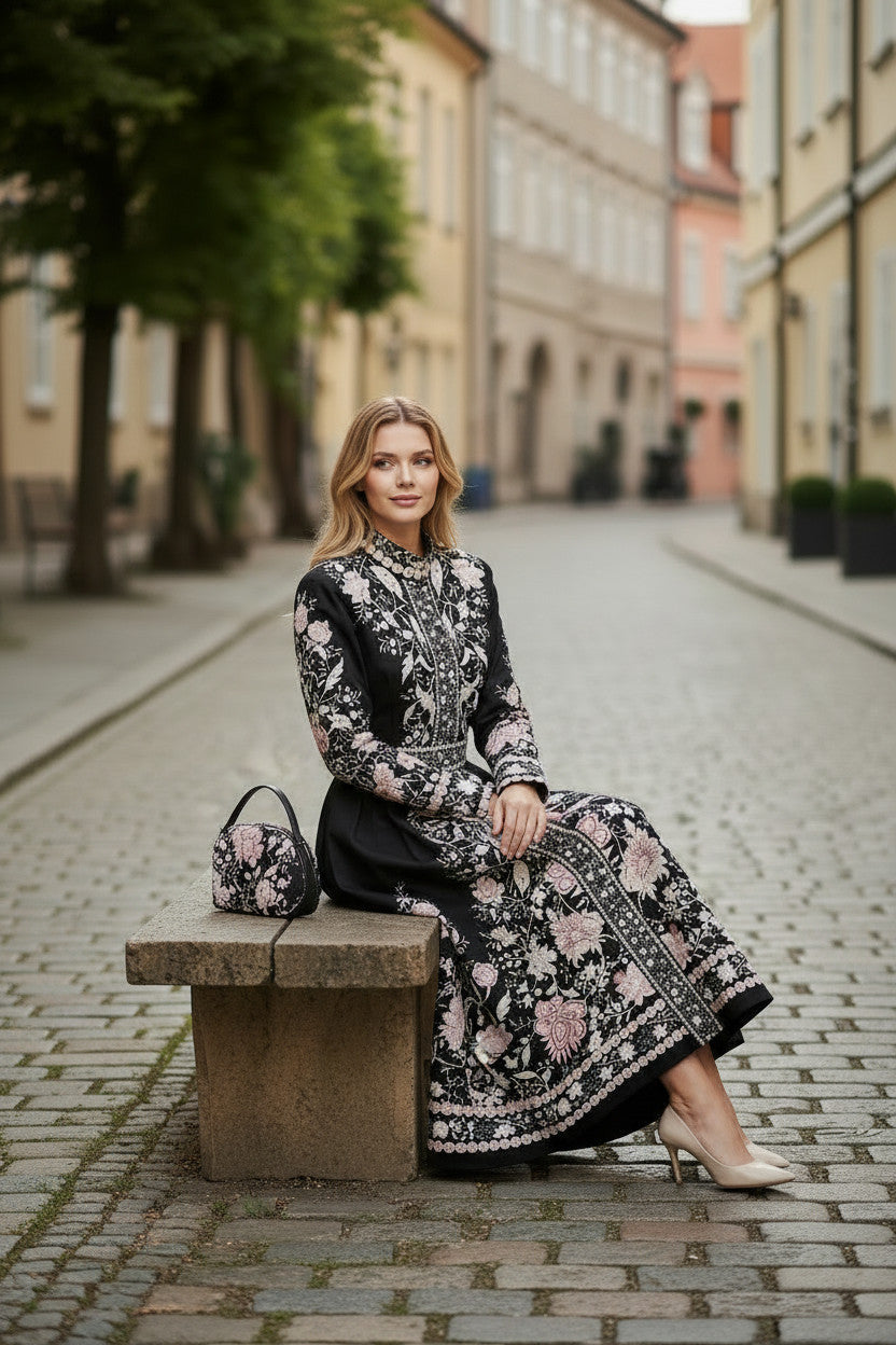 BLOOm Black and white Floral Print Dress
