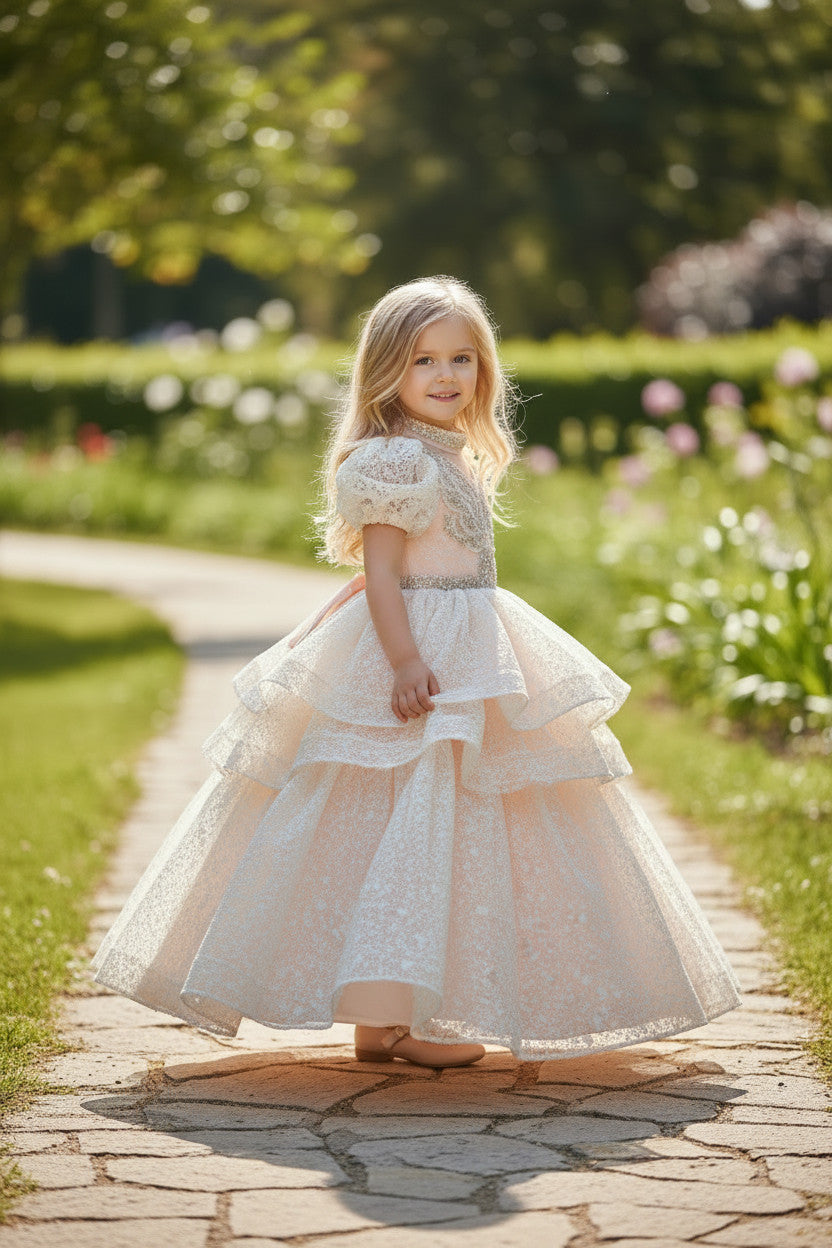 Michelle Lux princess Gown-Soft Peach