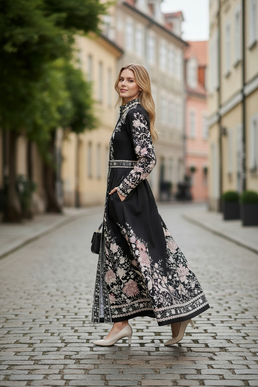 BLOOm Black and white Floral Print Dress