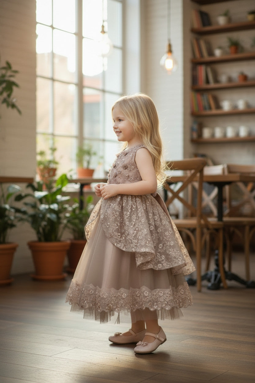 Kristina High Low Light Mauve Dress