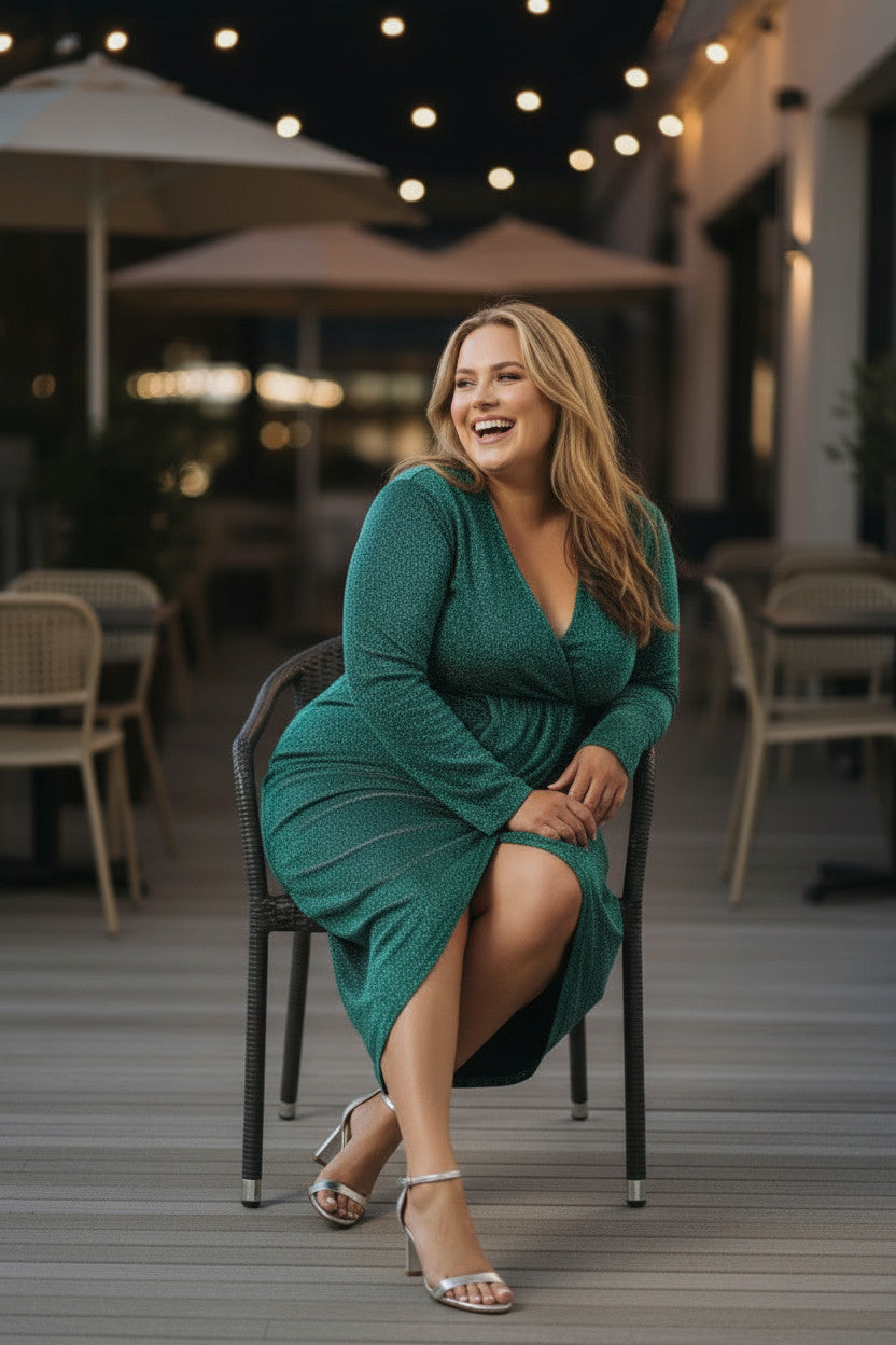 Emerald Nancy Shimmer Plus size Dress
