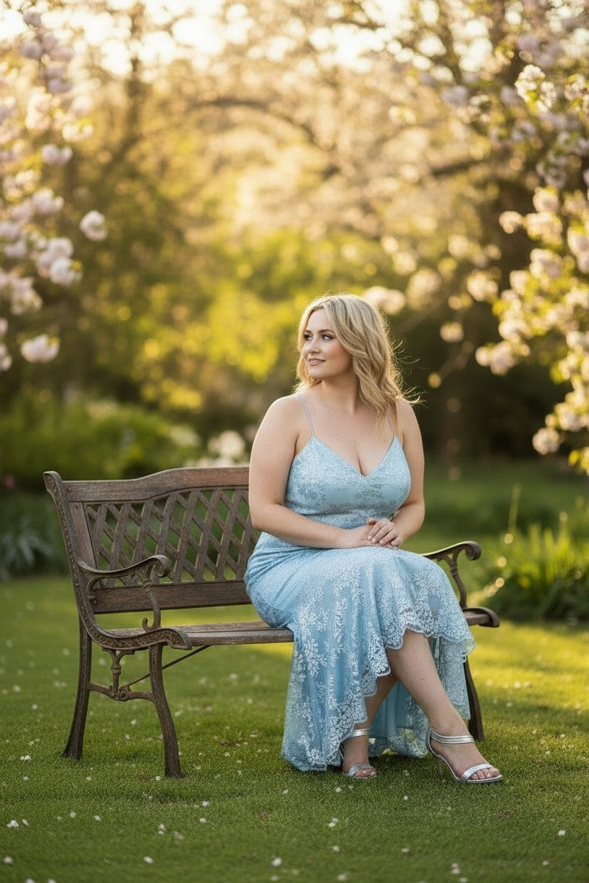 BELINDA Dusty Blue High Low Dress Orne Trendz BELINDA Dusty Blue High Low Dress Orne Trendz