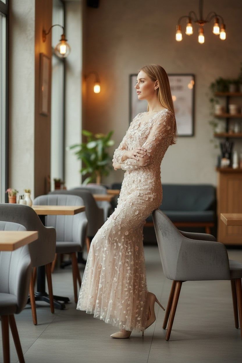 3D Flower Mermaid Gown