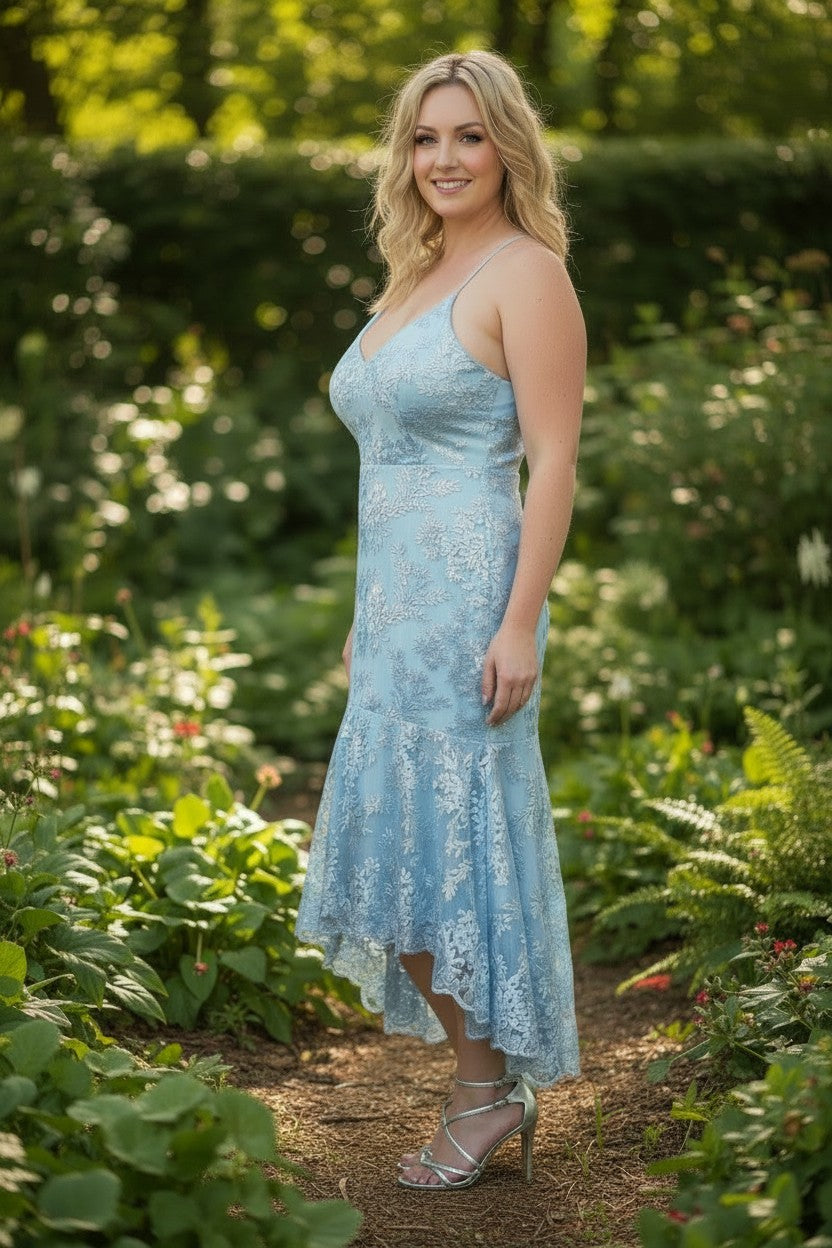BELINDA Dusty Blue High Low Dress