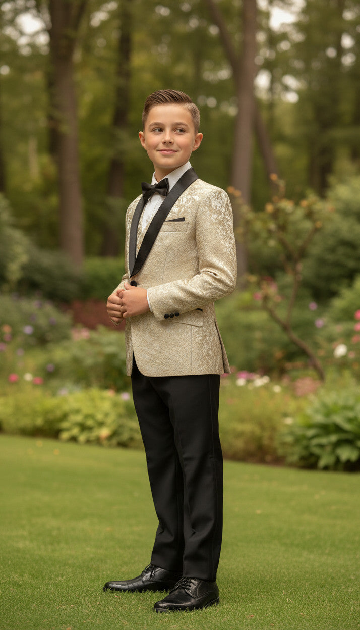 LUCAS Floral Jaquard (3Pcs boys Suit)