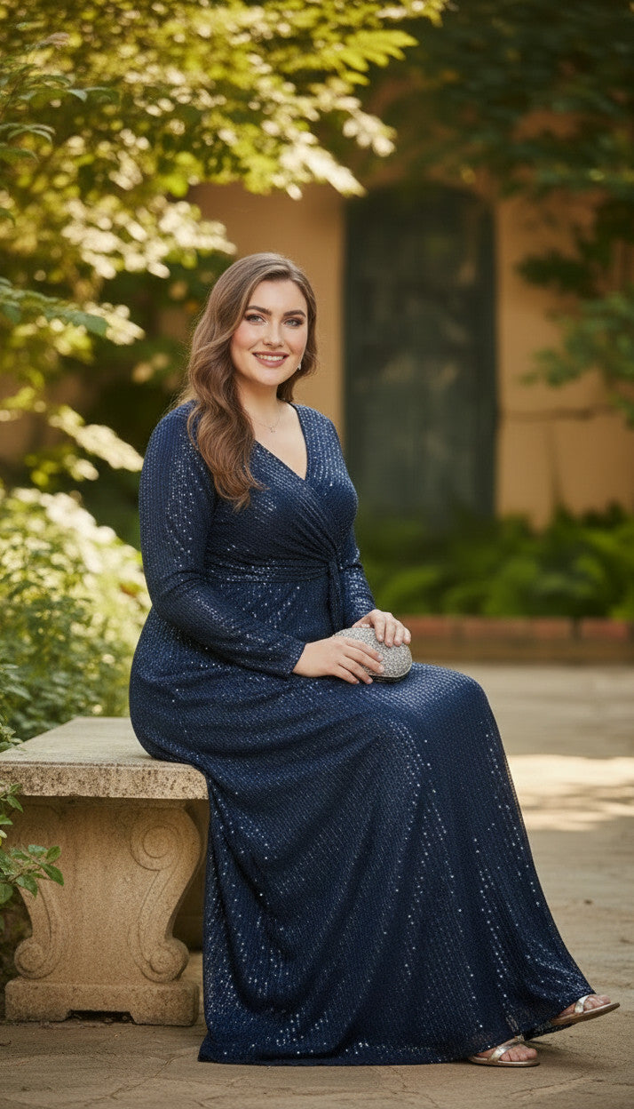 IMANI Midnight Sequin Gown