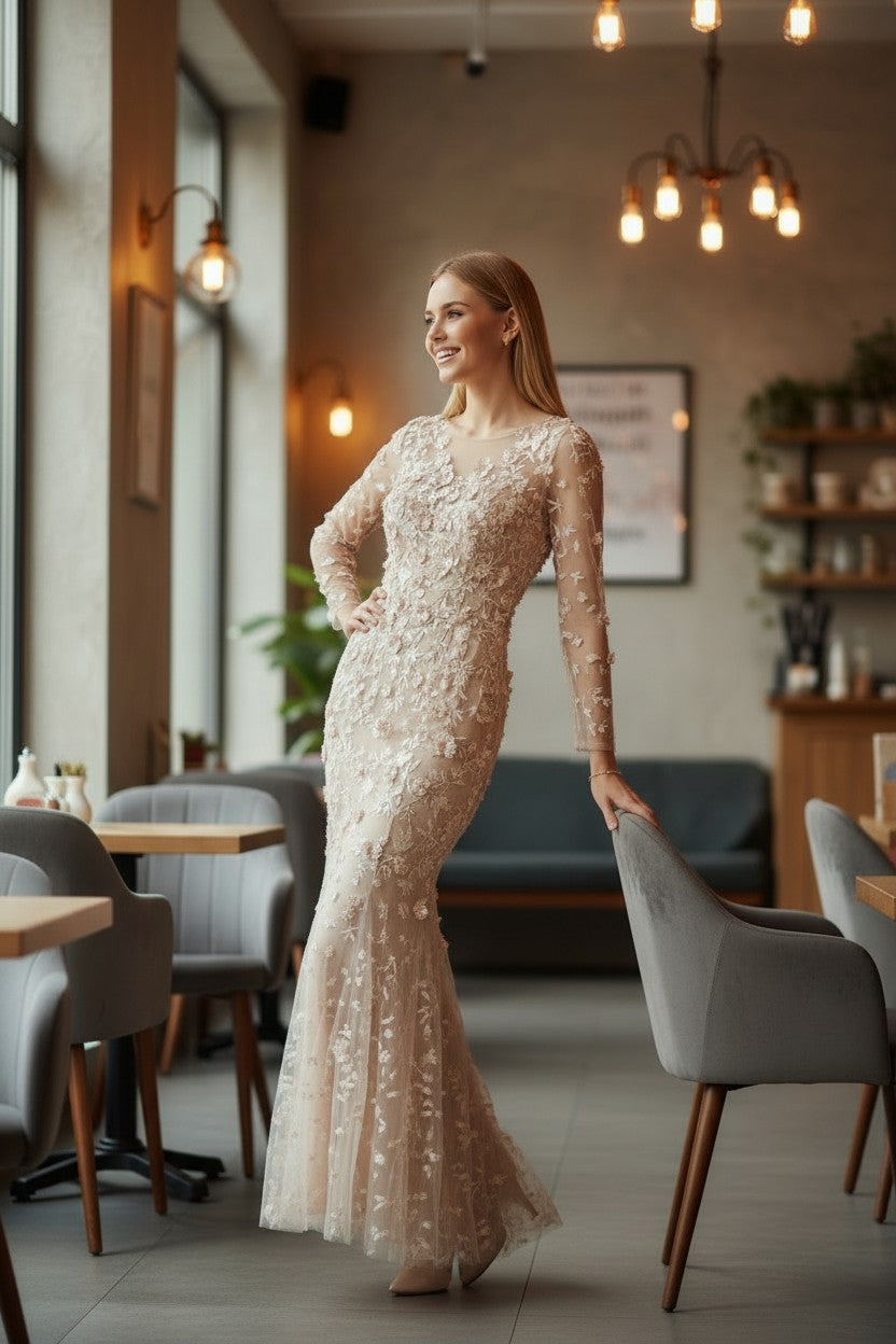 3D Flower Mermaid Gown