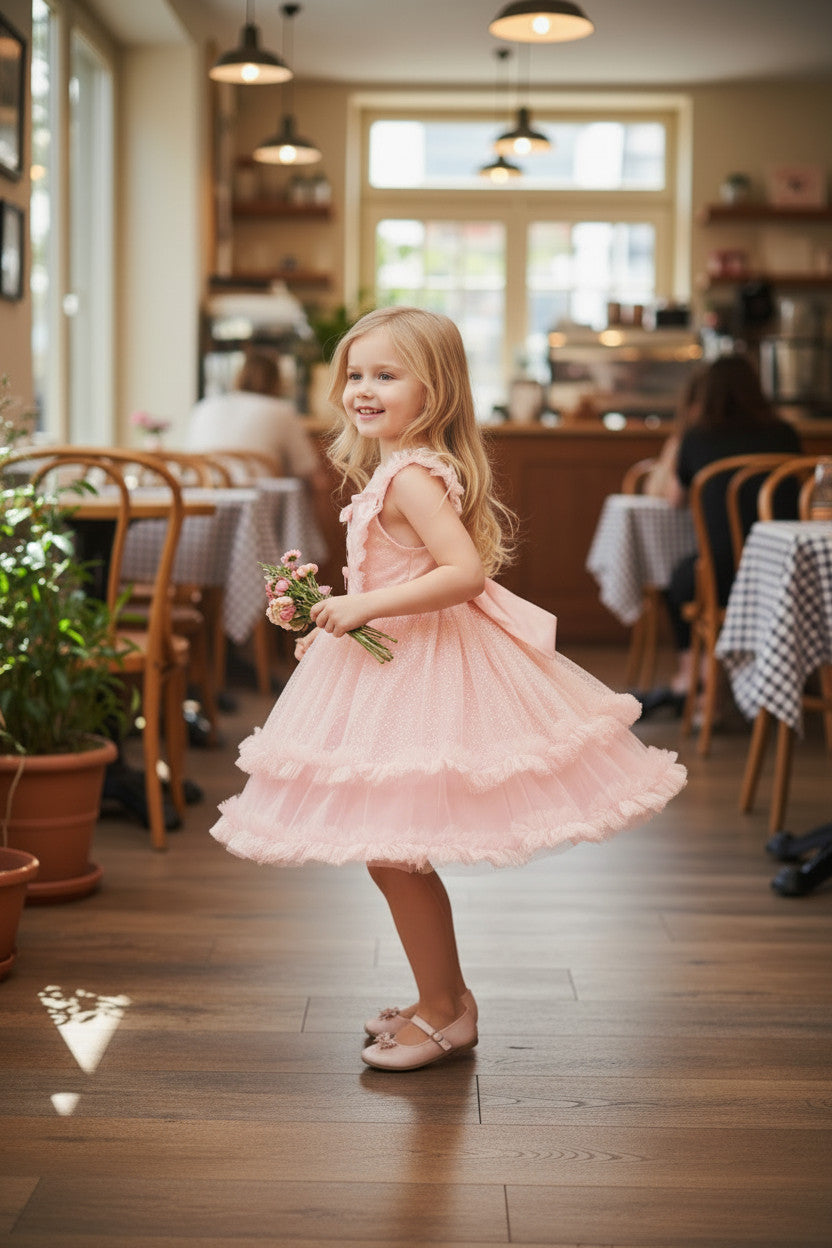 Miracle Tulle Dress-Soft Peach