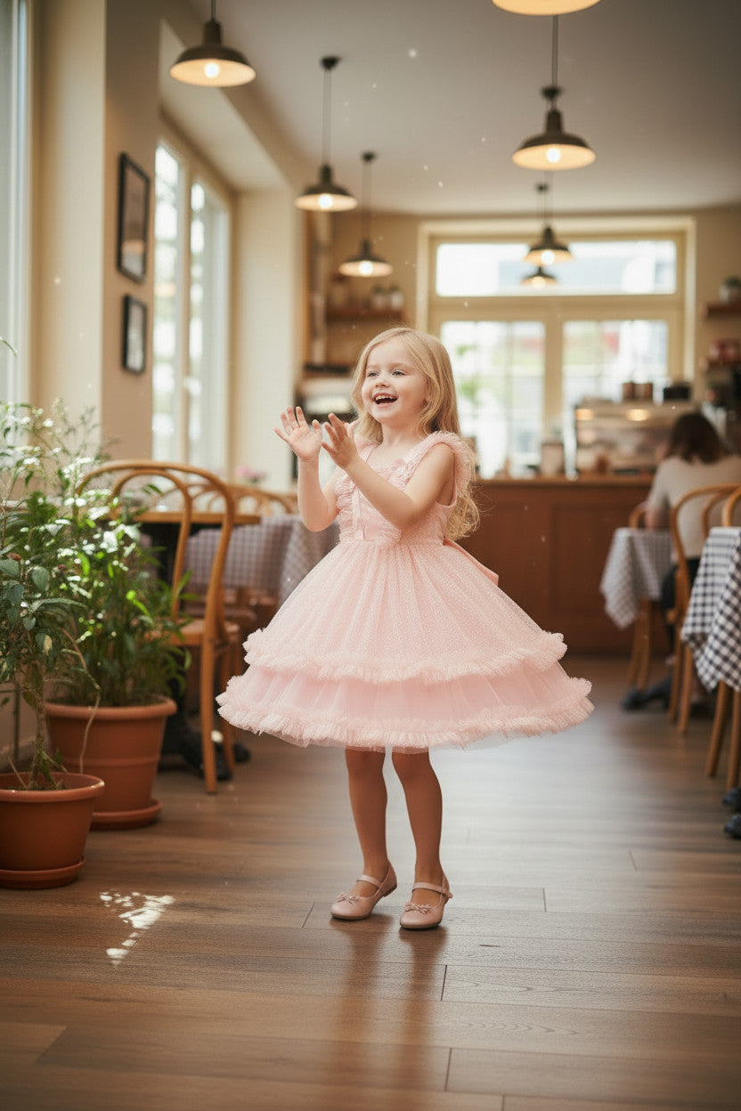 Miracle Tulle Dress-Soft Peach