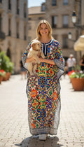 Long Mosaic print Stylish Kaftan dress
