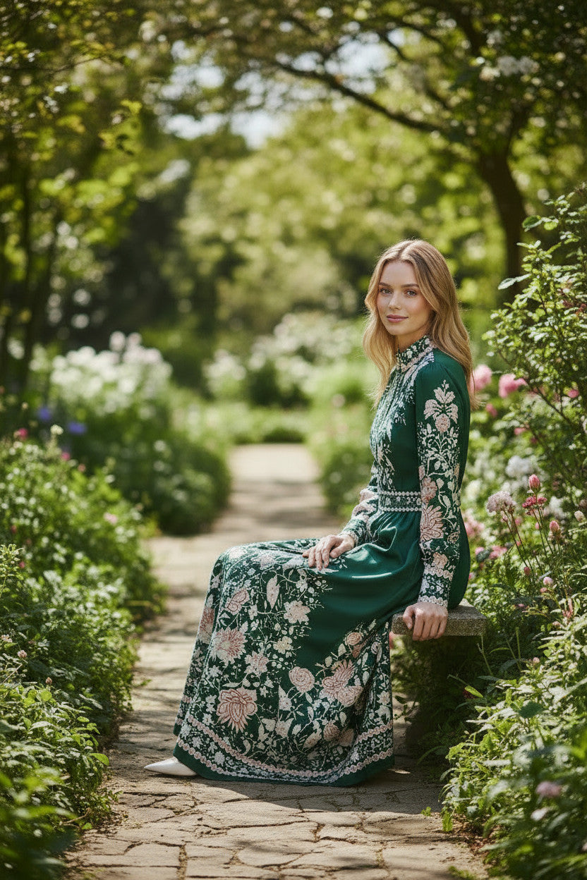 EVERGREEN Regal Print Floral Dress
