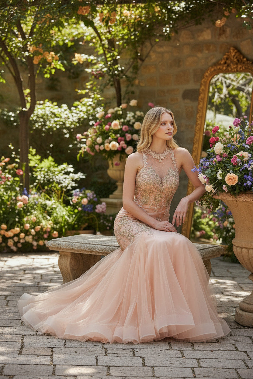 SERA Peach Mermaid gown