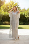 Fairy V neck Embellished Kaftan Dress