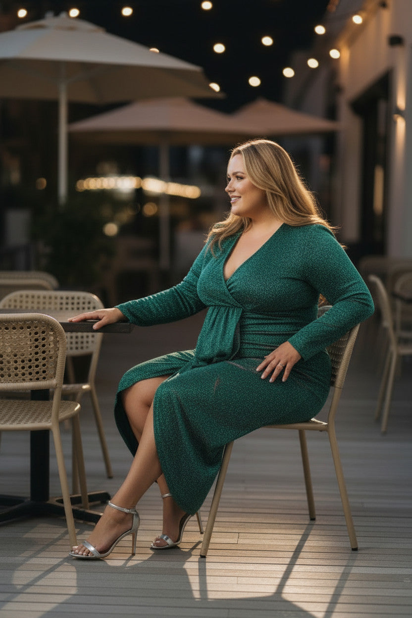 Emerald Nancy Shimmer Plus size Dress