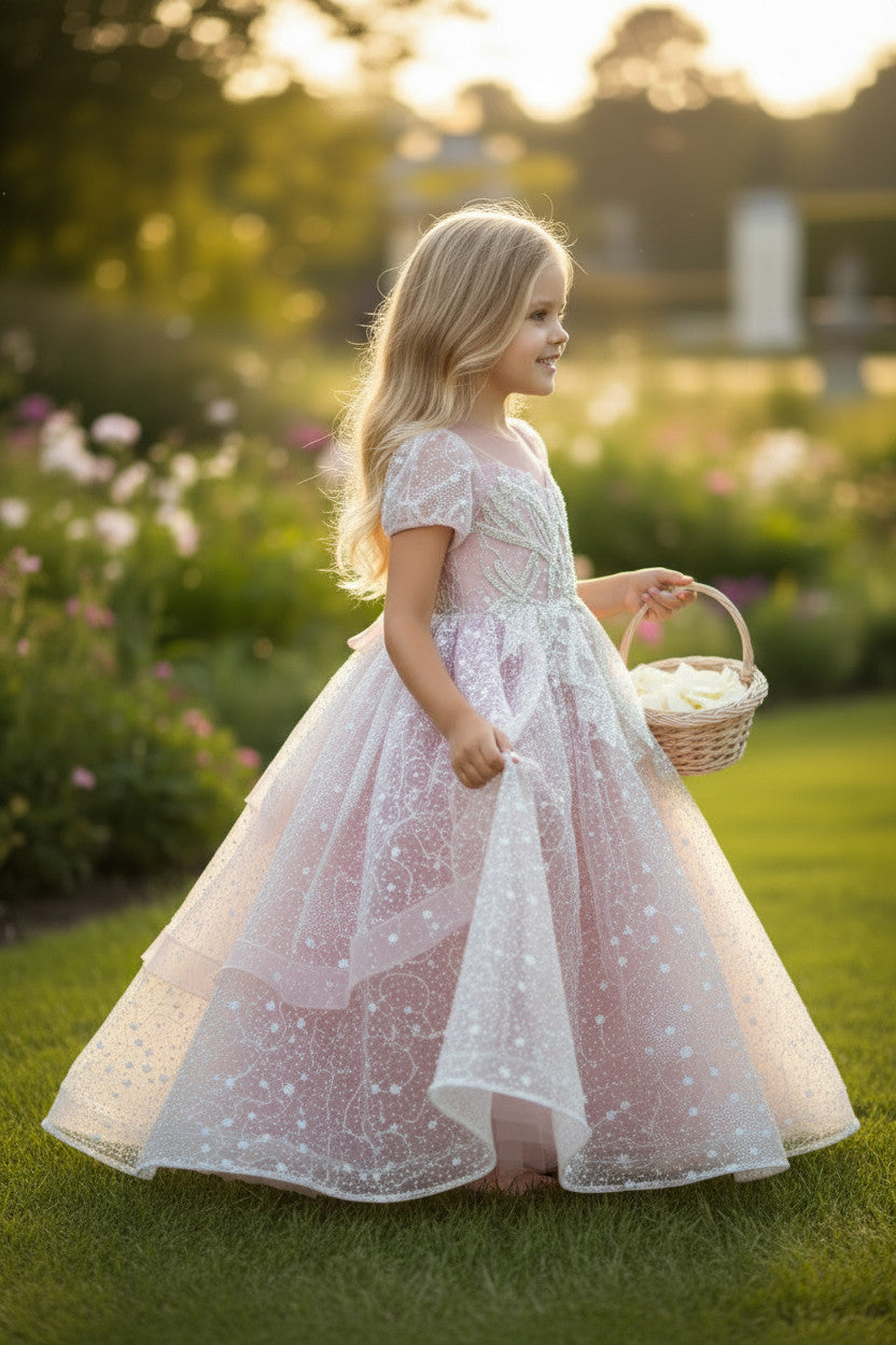 Collette Lux princess Gown-Rouge Pink
