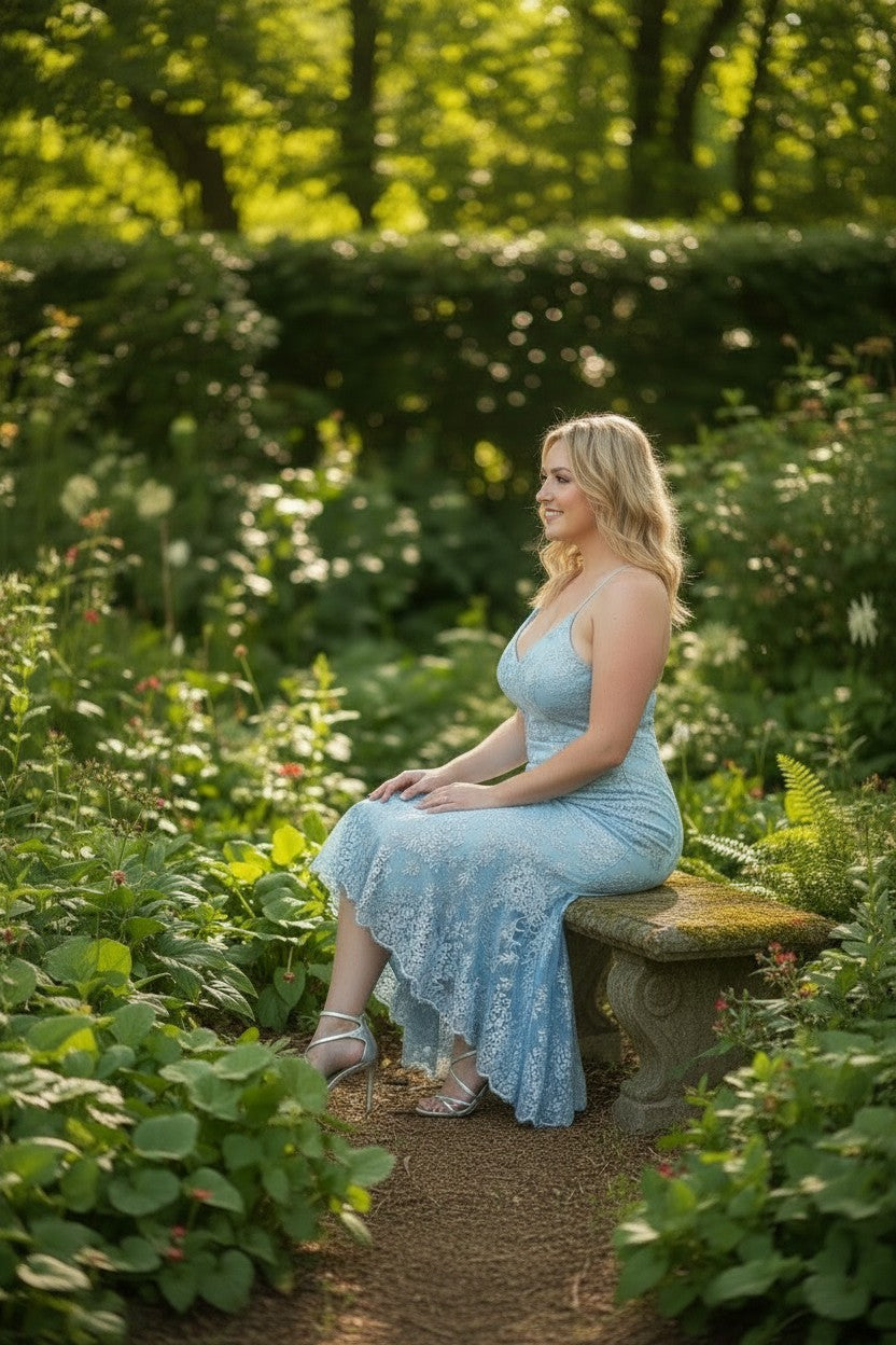 BELINDA Dusty Blue High Low Dress