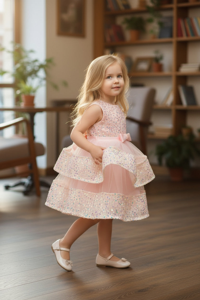 Nora Sequin Dress-Blush Pink