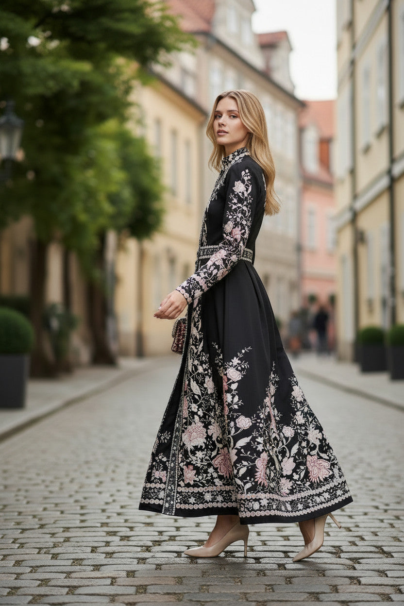 BLOOm Black and white Floral Print Dress