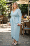 Dusty Blue Nancy Shimmer Plus size Dress