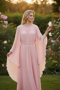 Layla Pleated Gown-Peach