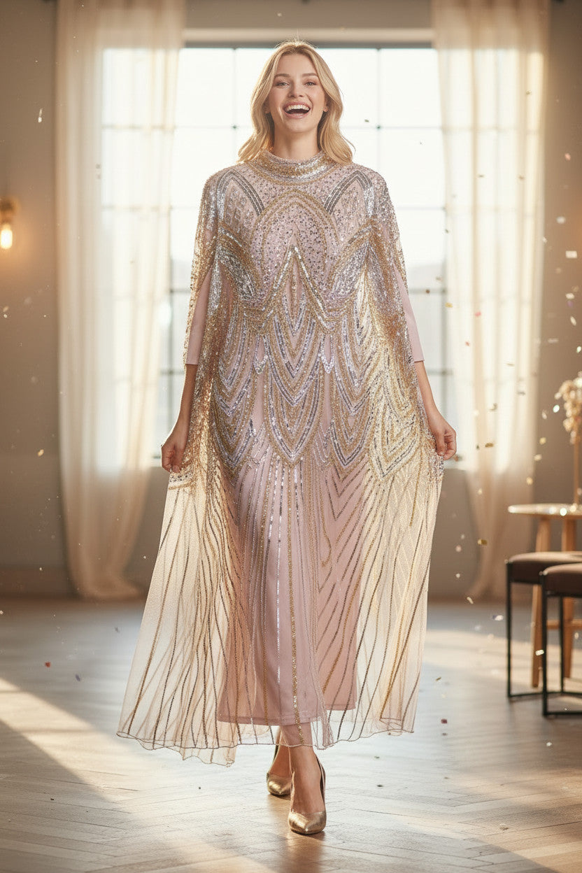 slim fit dress slacks Blush Prom 20502 Champagne Rose Gold Sequin Fit-n-Flare Dress – Formalwear  Outlet main image 0