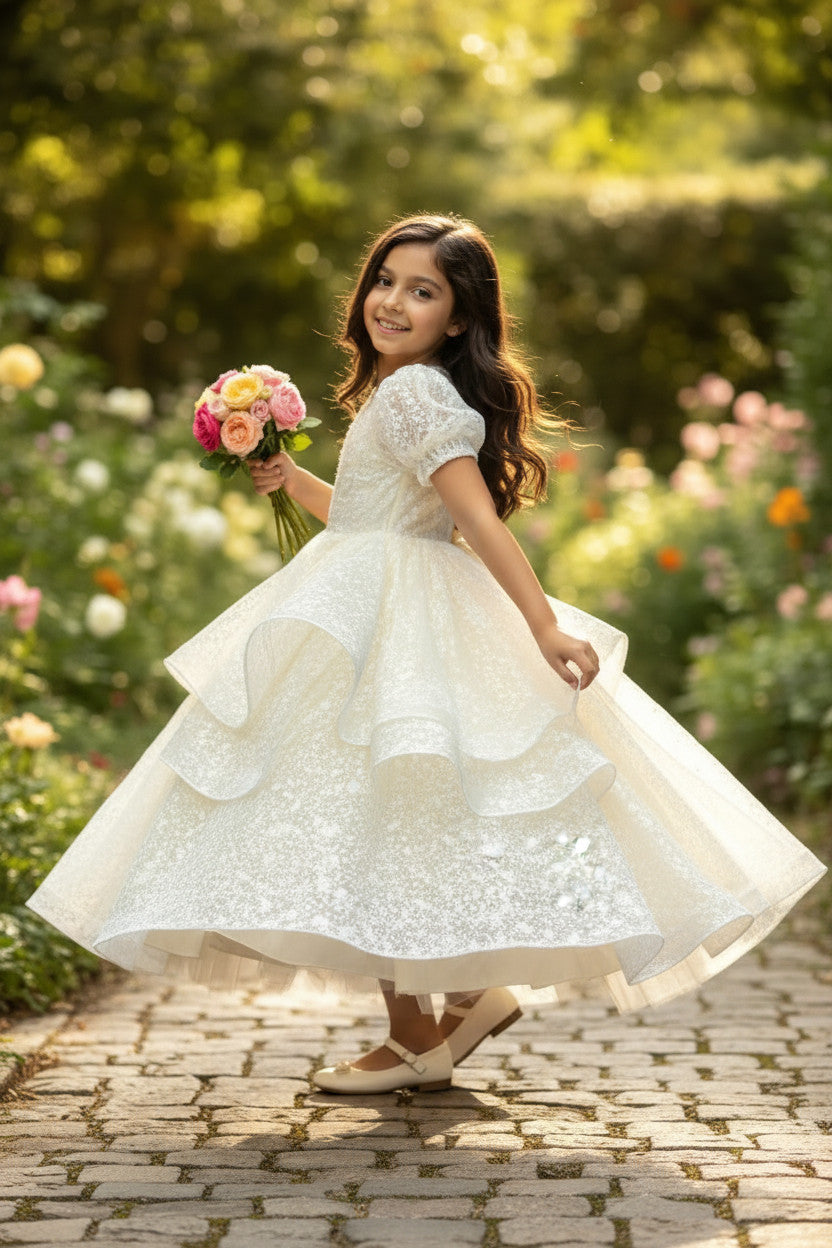 Sabrina Lux princess Gown-Soft Champaigne