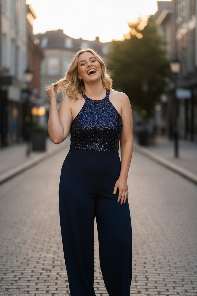 LARA Beaded Top Jumpsuit
