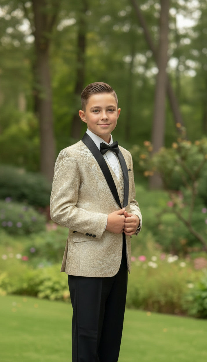 LUCAS Floral Jaquard (3Pcs boys Suit)
