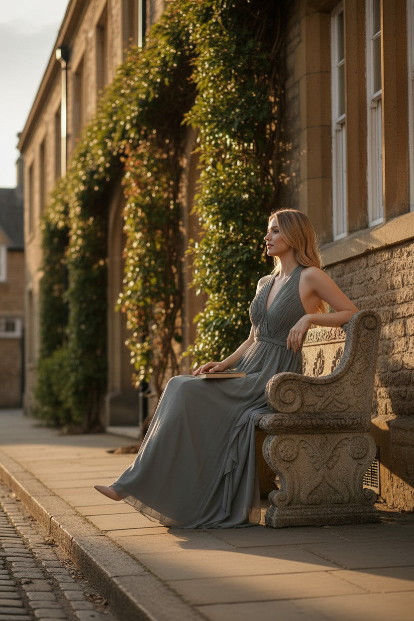 Halter Neck Gown with Handbeading on neck