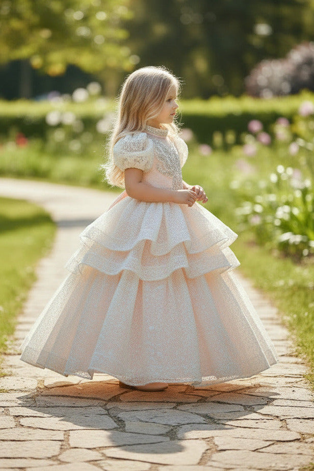 Michelle Lux princess Gown-Soft Peach