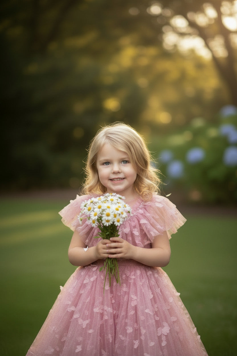 MATILDA 3D butterfly Glitter puffy Dress