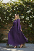 CHLOEE Pleated Gown-Deep Purple