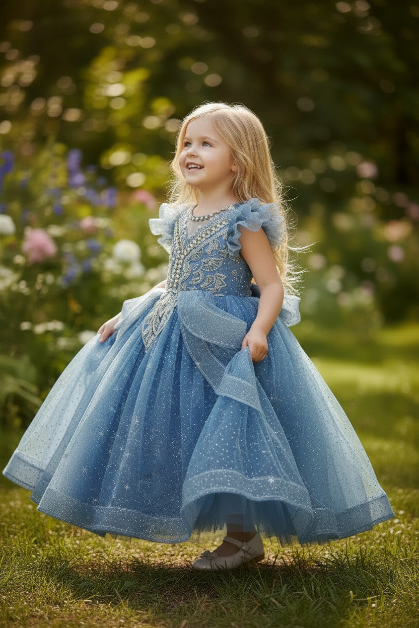 Elsa Lux princess Gown-Soft Blue
