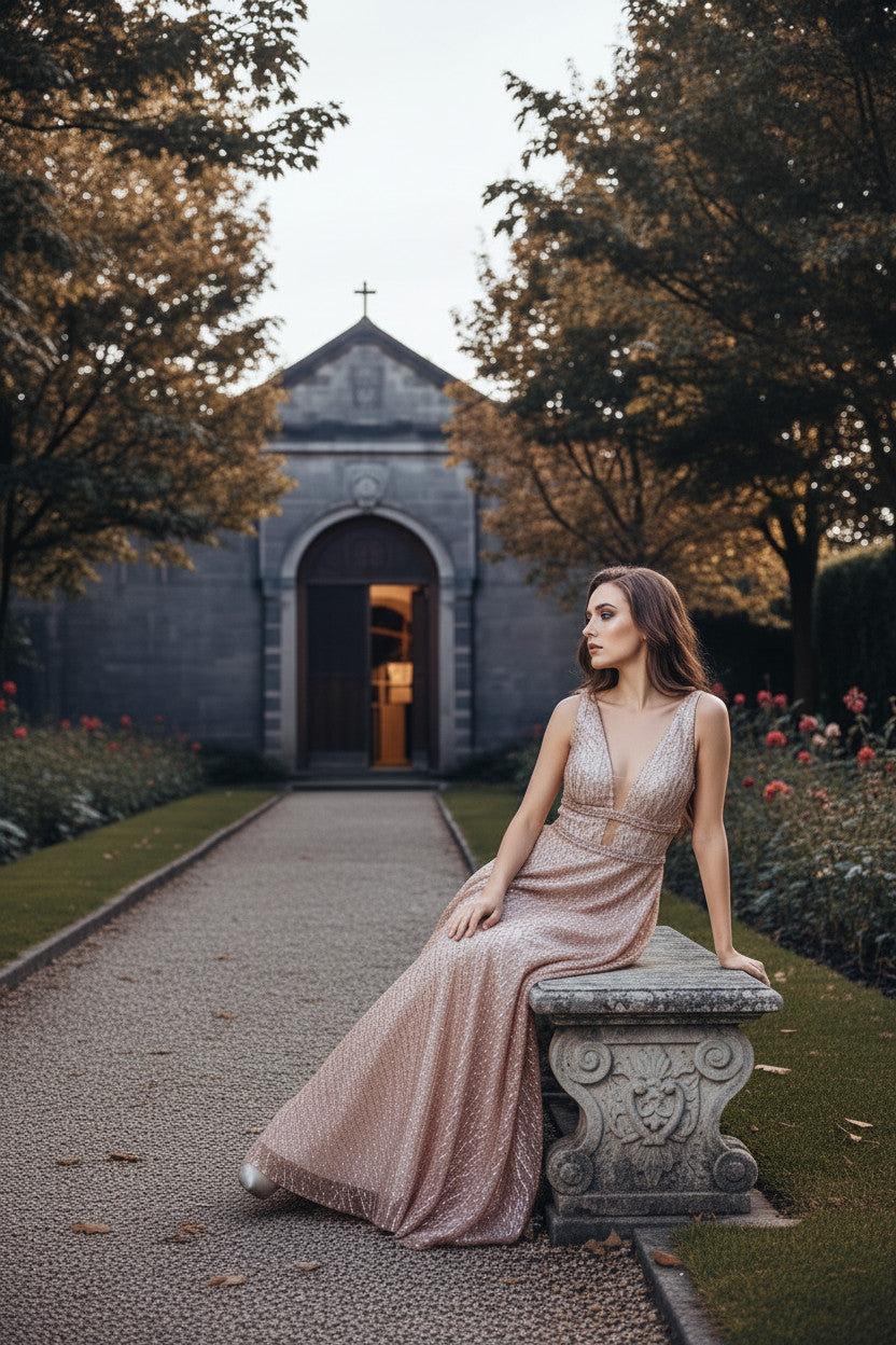 SPENCER Glitter long Gown