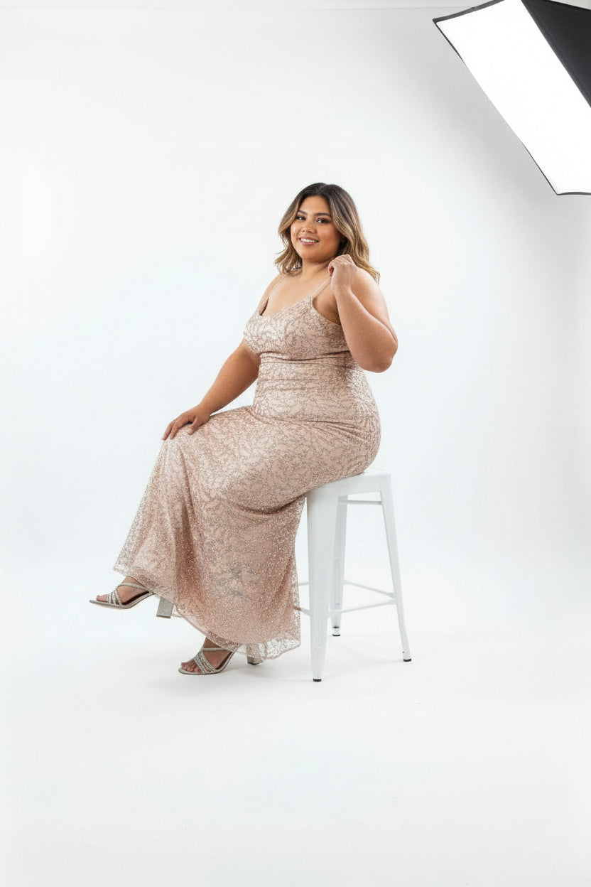 BLAIRE Glitter Full Length Gown