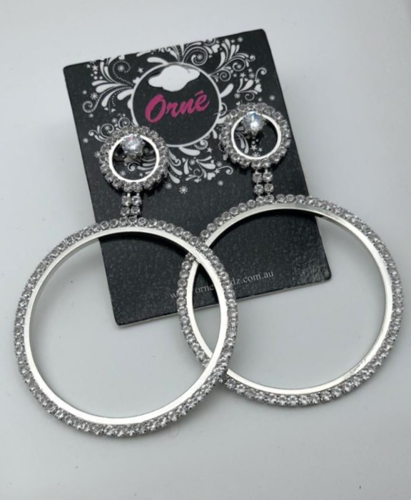 ORBIT CHARM SILVER EARRINGS image 1