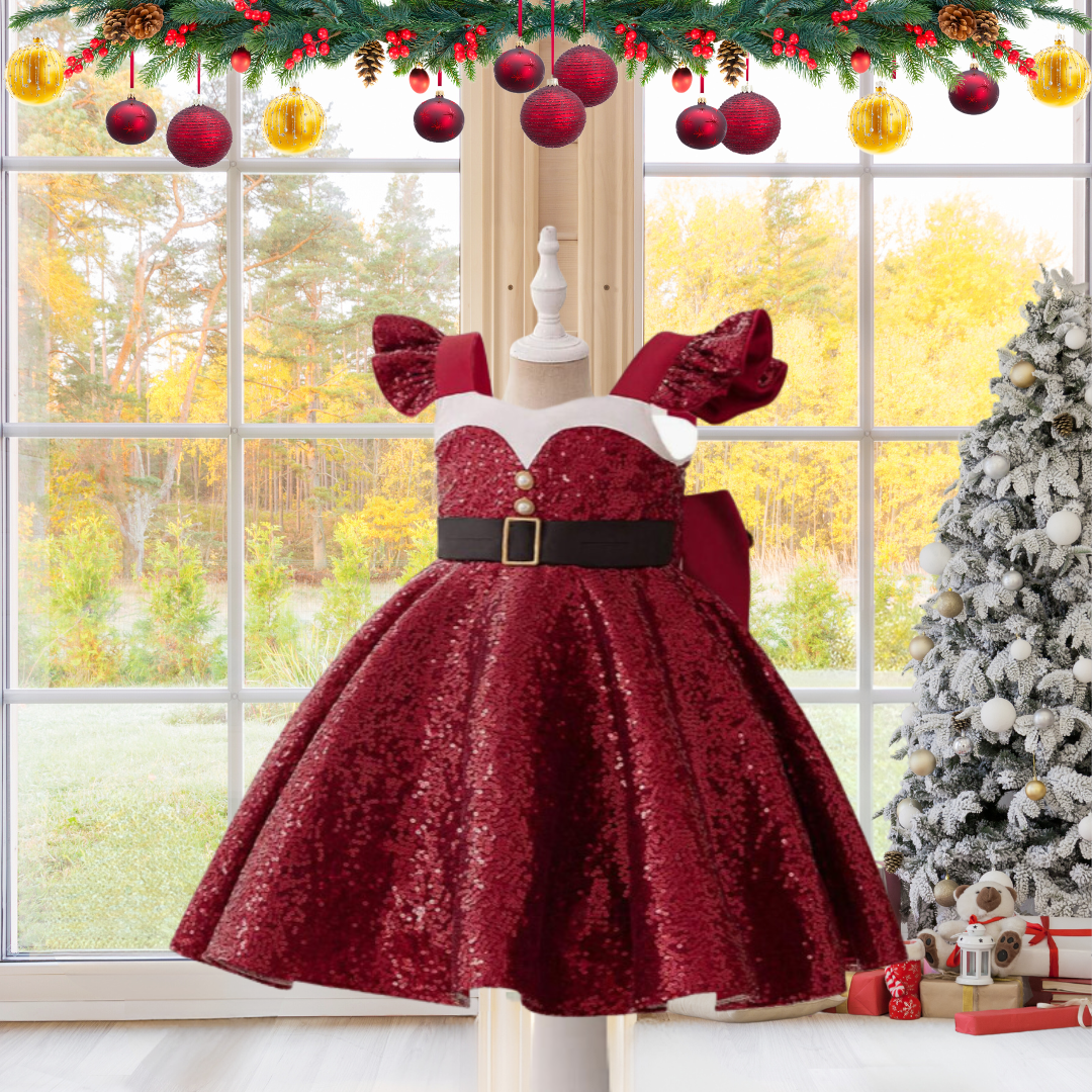 CHRISTMAS SANTA GIRL COSTUME DRESS image 1