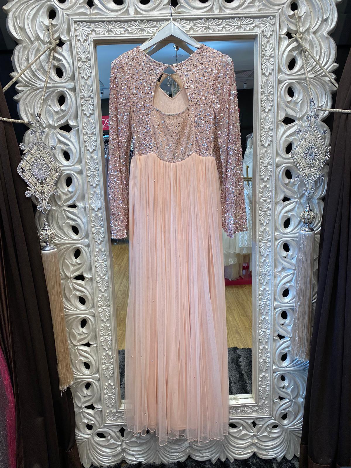 CLAIRE BLUSH LONG SLEEVE DRESS image 3