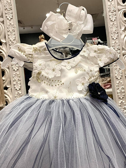ERIN BLUE EMBROIDERY BABY DRESS image 3