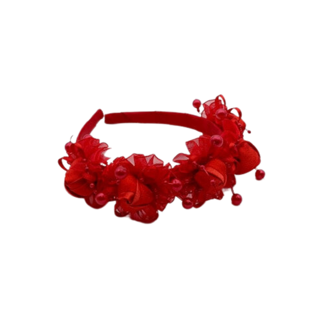 RED FLORAL KIDS HEADBAND image 1