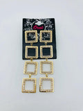 GEO SQUARE GOLD EARRINGS image 0