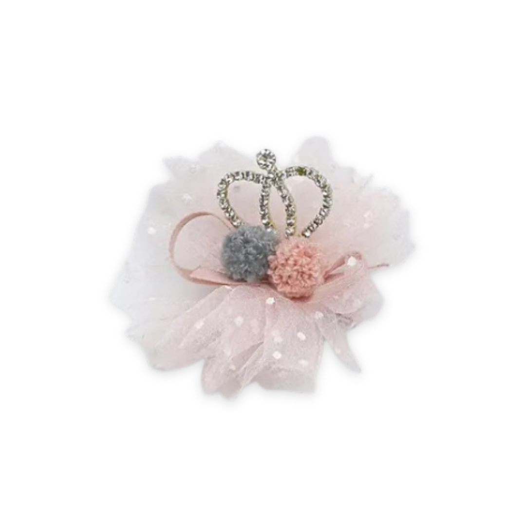 POMPOM CROWN HAIR CLIP LIGHTPINK image 0