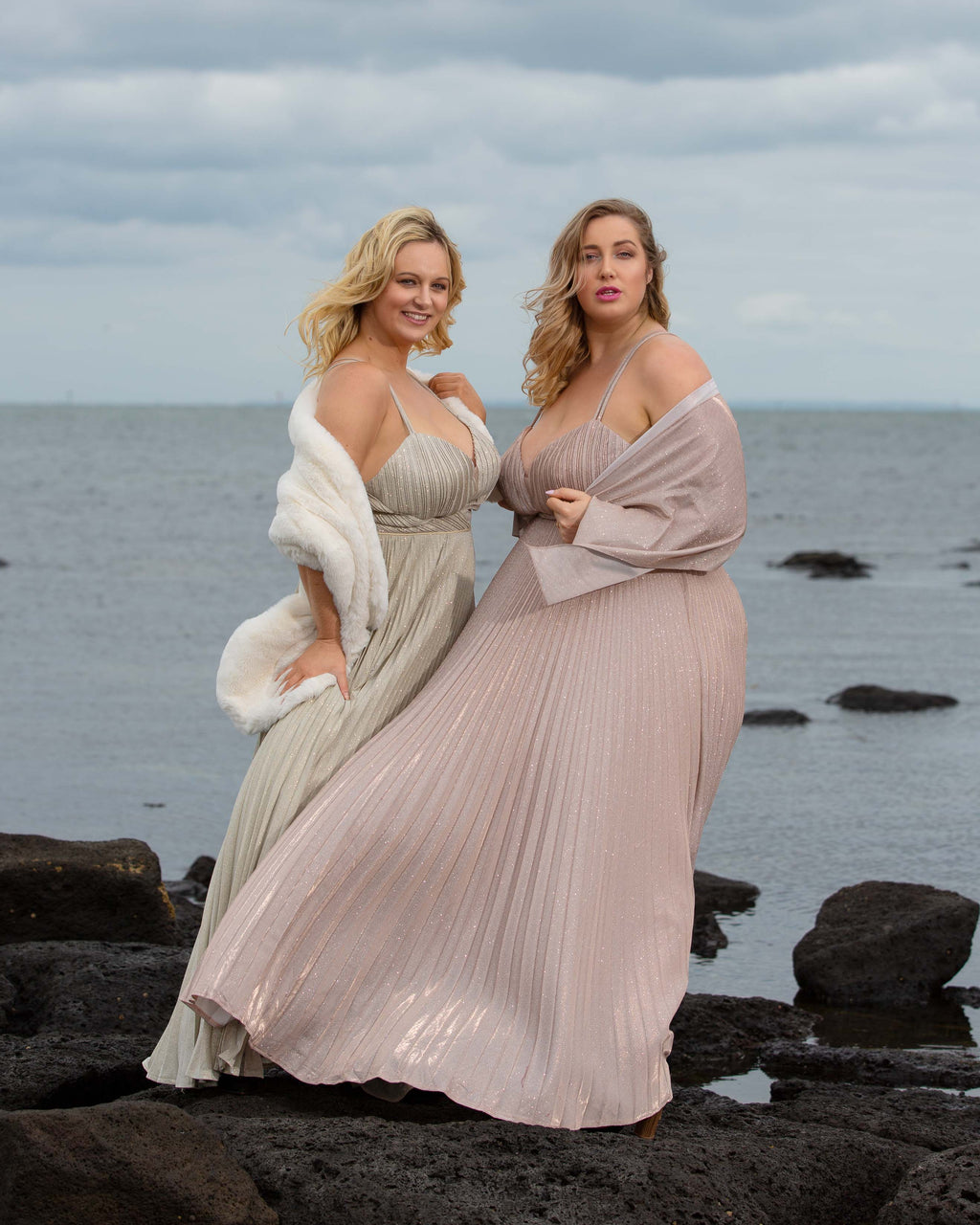 MIRNA PLEATED CHAMPAGNE DRESS image 4