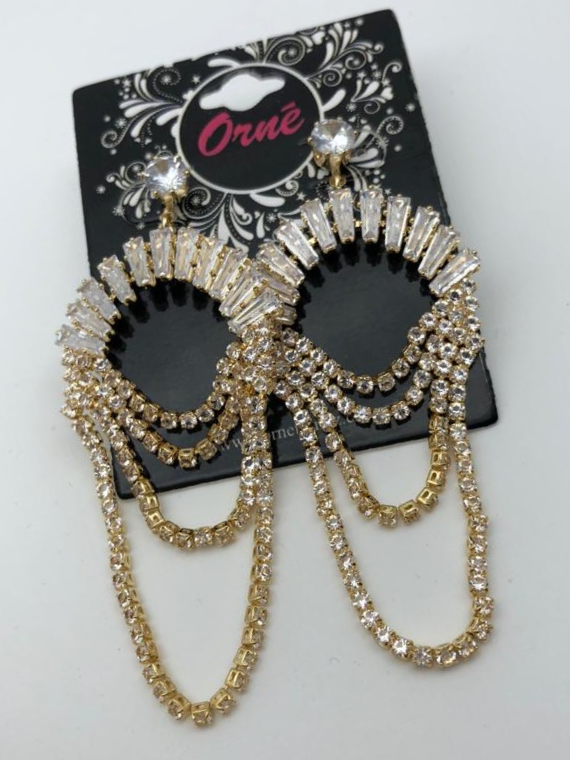 SEMI-DIAMANTE MULTI LOOPS GOLD EARRINGS image 1