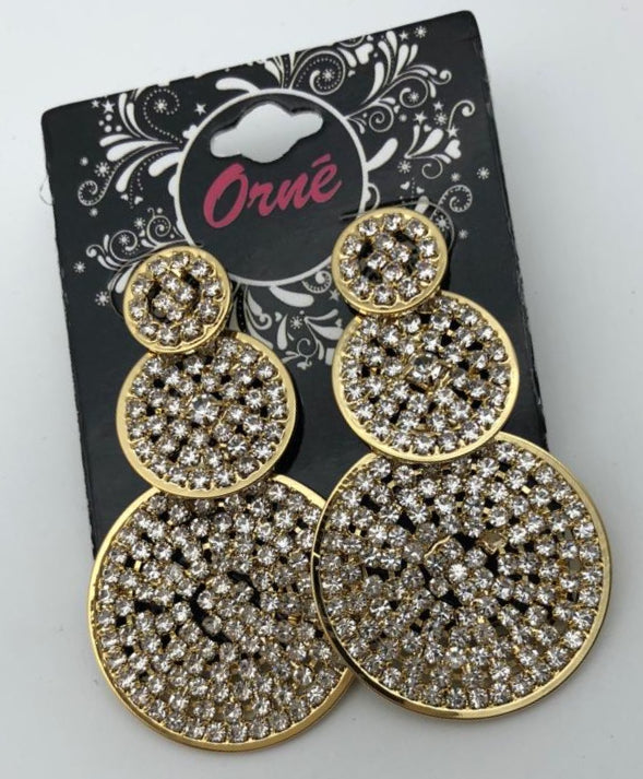 LUNA CIRCLE CHANDELIER GOLD EARRINGS image 1
