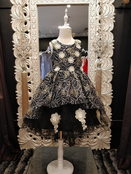 KENYA HIGH-LOW BLACK DRESS image 1