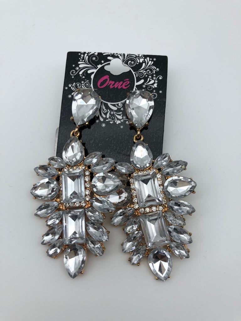 STONE CUSTER SILVER EARRINGS image 0